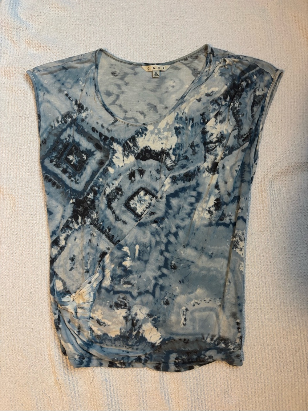 CAbi Blue Tie-Dye Scoop Neck Tank Top
